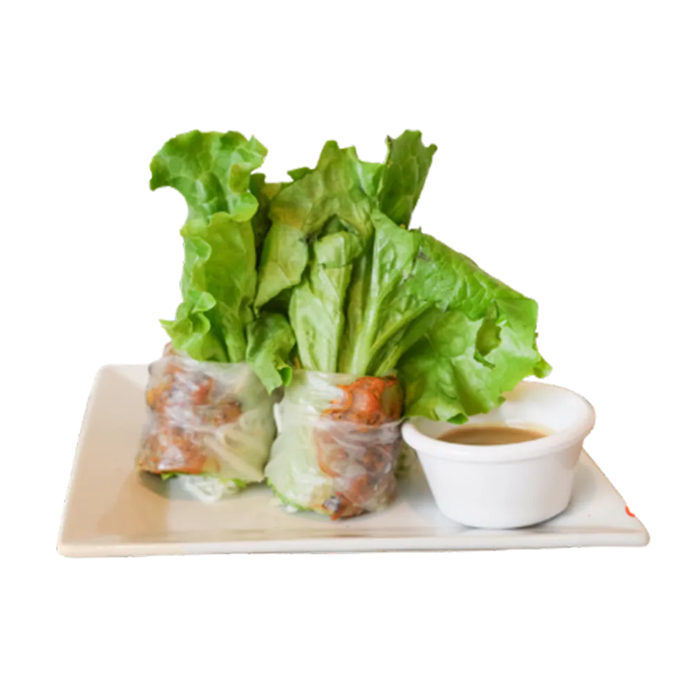 Grilled chicken fresh salad roll with peanut dipping sauce at 26 Viet Cafe, a Vietnamese Restaurant in Pasadena
